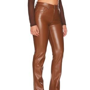 Good America Better Than Leather Faux leather brown pants. women size 6/28 NWT